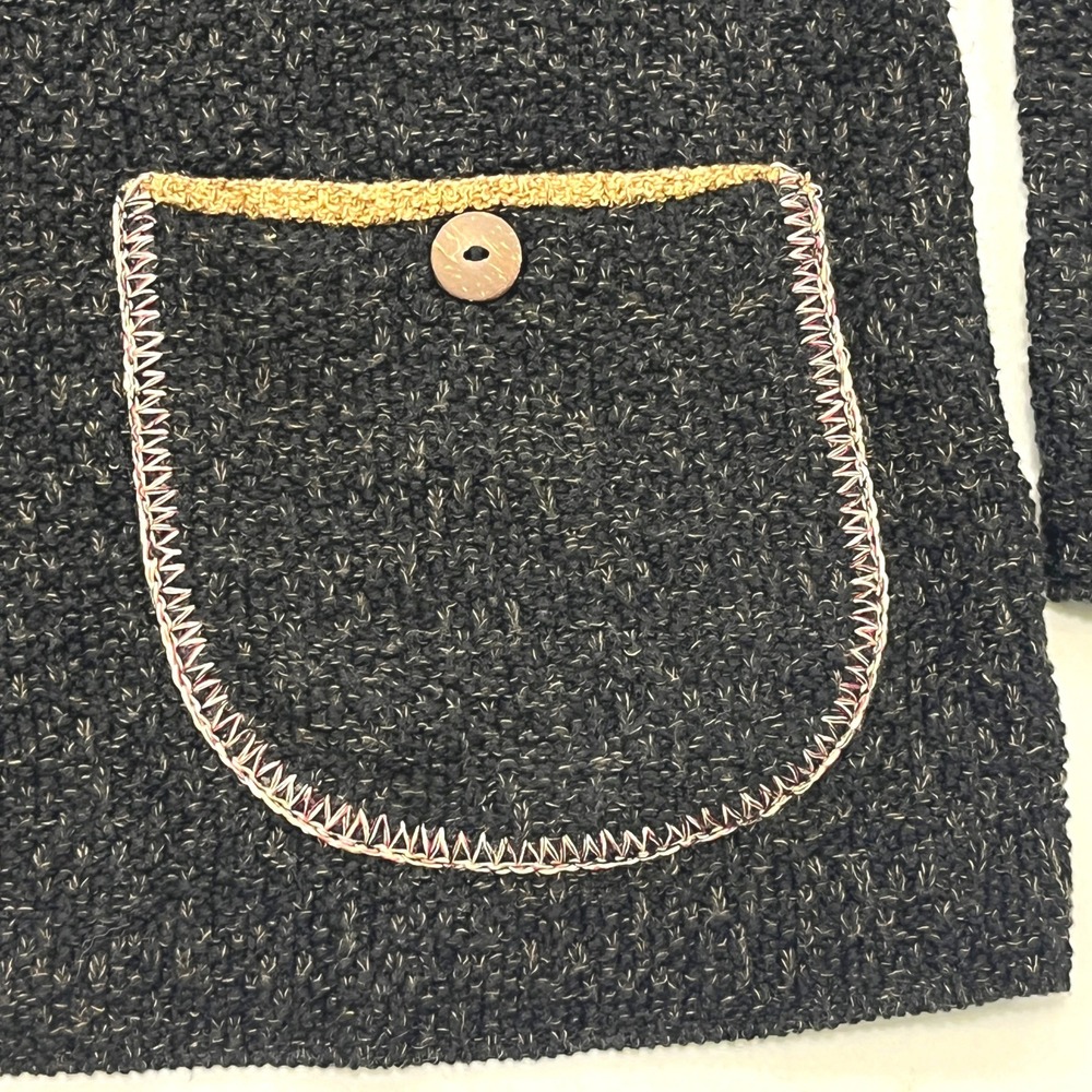 Margaret Winters Sweater Womens Medium Black Brown Art to Wear USA Lagenlook - Picture 4 of 10